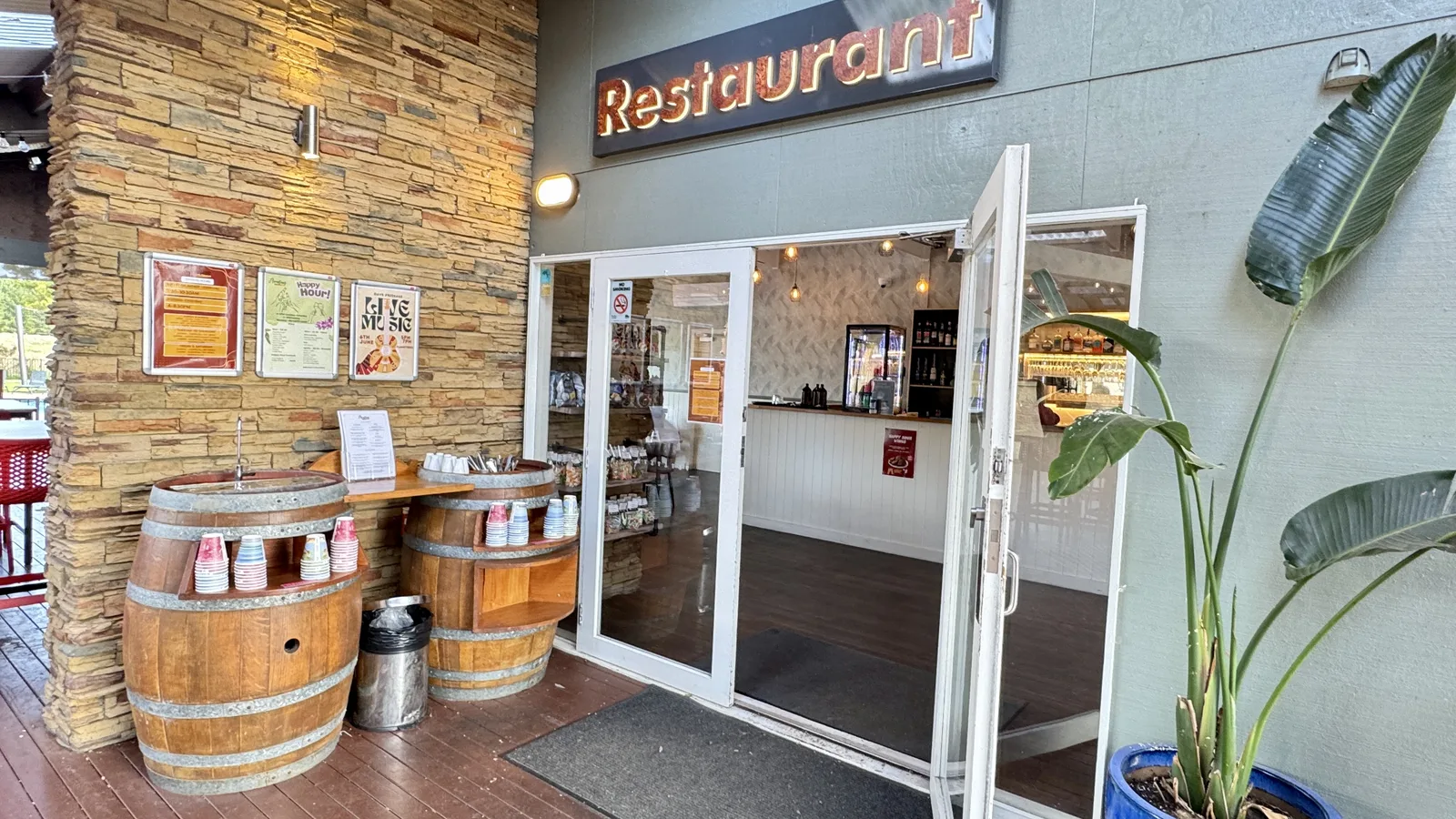 Entrance to the resort restaurant