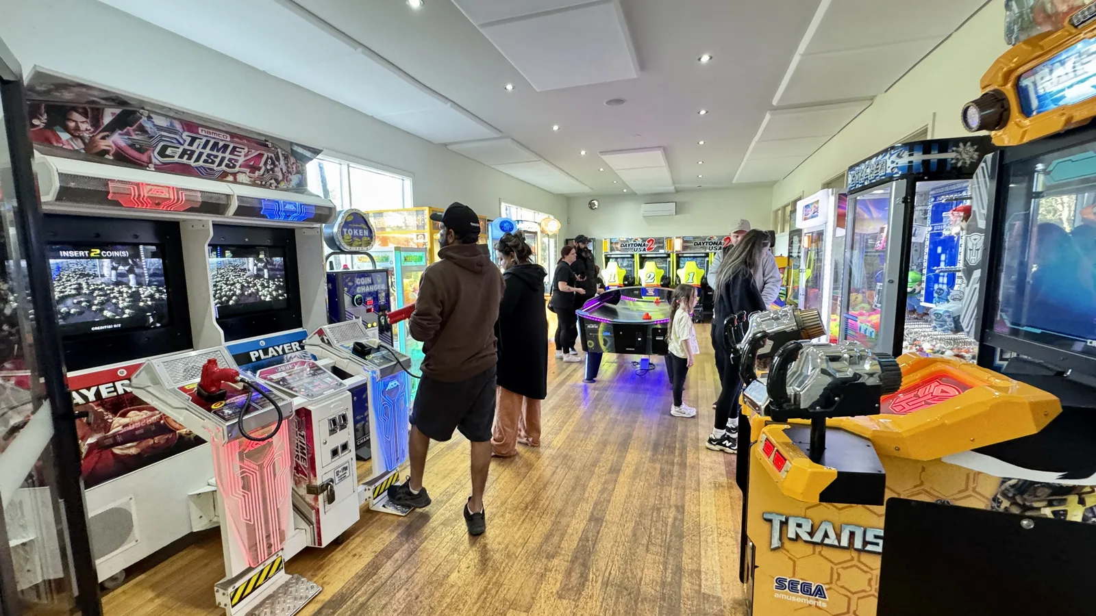 Arcade games inside the resort Games Zone